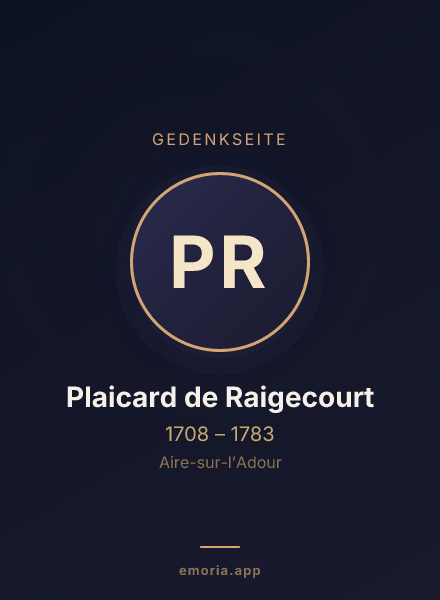 Gedenkportrait von Plaicard de Raigecourt