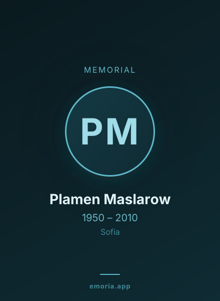 Memorial portrait of Plamen Maslarow