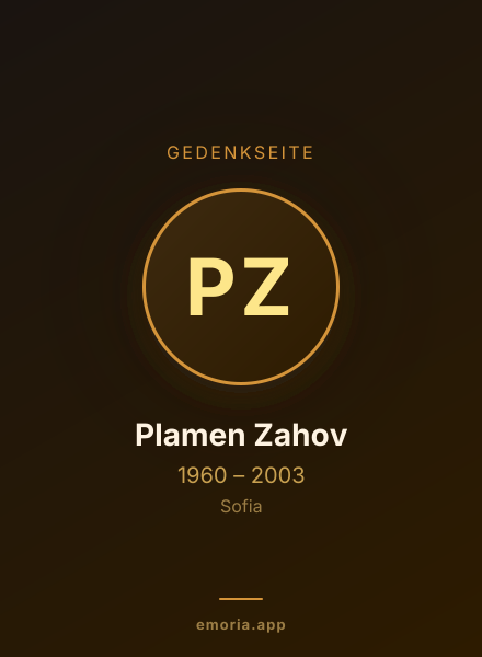 Gedenkportrait von Plamen Zahov