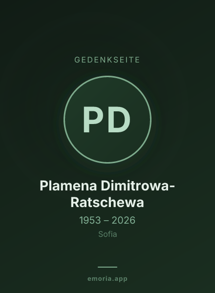 Gedenkportrait von Plamena Dimitrowa-Ratschewa