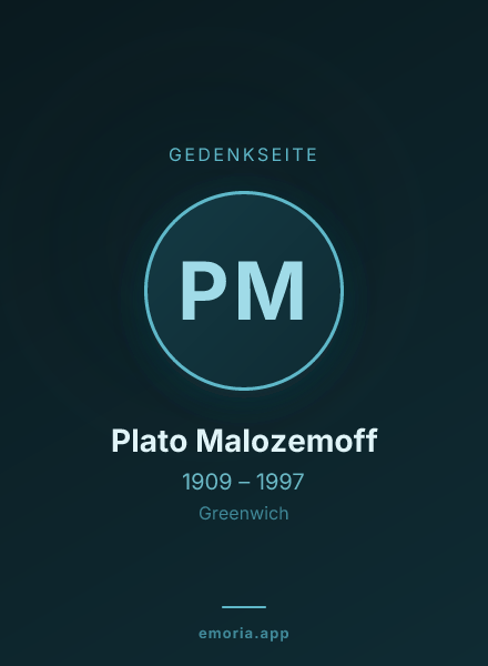 Gedenkportrait von Plato Malozemoff