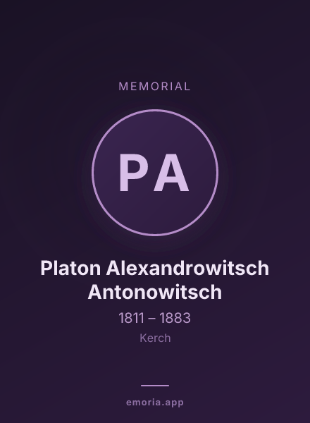 Memorial portrait of Platon Alexandrowitsch Antonowitsch