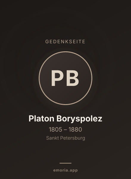 Gedenkportrait von Platon Boryspolez