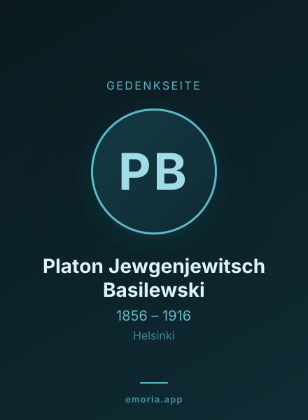 Gedenkportrait von Platon Jewgenjewitsch Basilewski