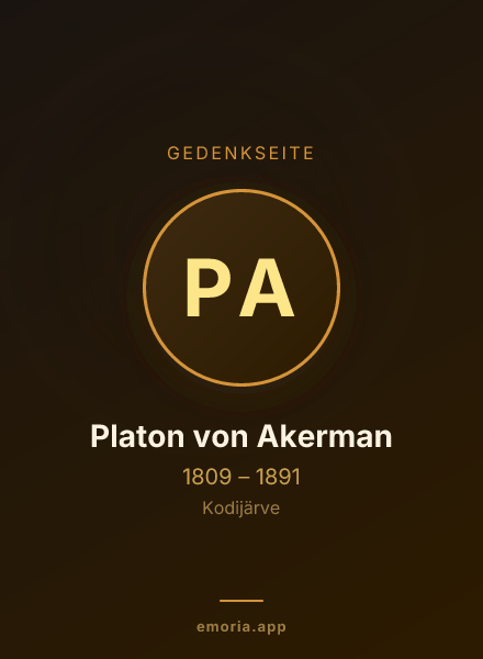 Gedenkportrait von Platon von Akerman