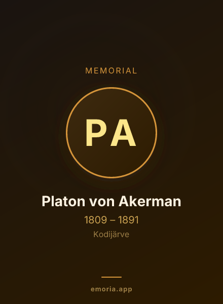 Memorial portrait of Platon von Akerman