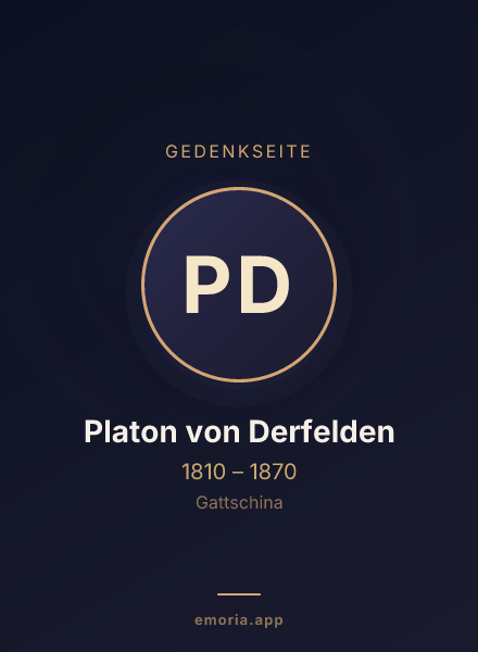 Gedenkportrait von Platon von Derfelden
