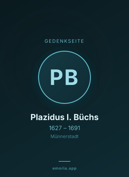 Gedenkportrait von Plazidus I. Büchs