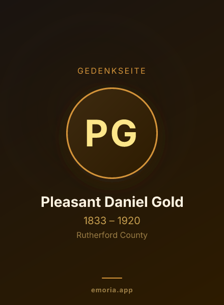 Gedenkportrait von Pleasant Daniel Gold