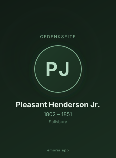 Gedenkportrait von Pleasant Henderson Jr.