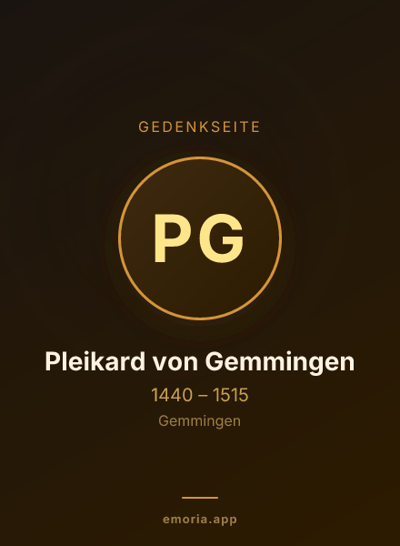 Gedenkportrait von Pleikard von Gemmingen