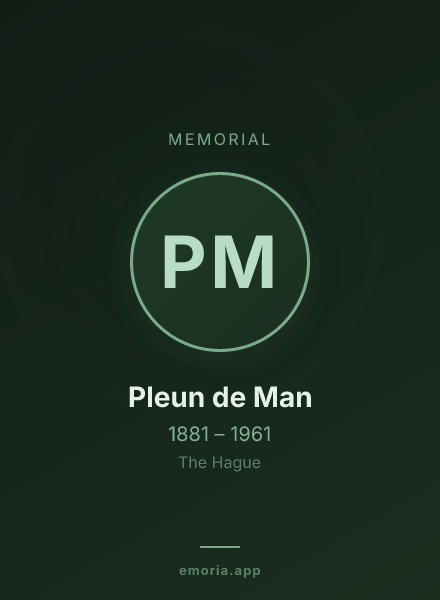 Memorial portrait of Pleun de Man