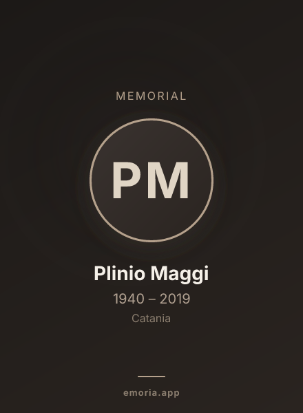 Memorial portrait of Plinio Maggi