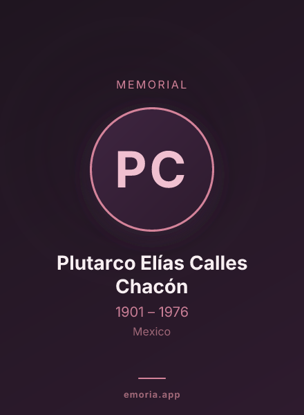 Memorial portrait of Plutarco Elías Calles Chacón