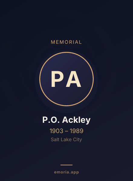 Memorial portrait of P.O. Ackley