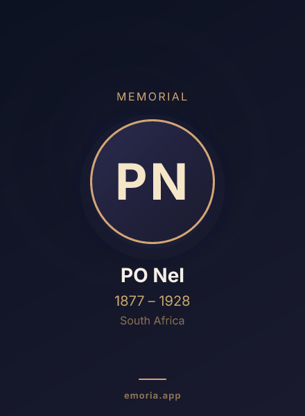 Memorial portrait of PO Nel