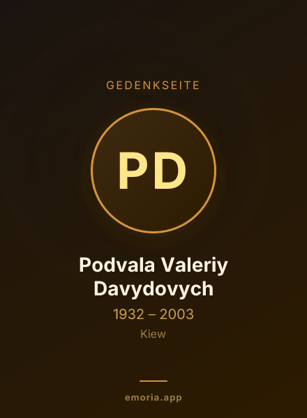 Gedenkportrait von Podvala Valeriy Davydovych