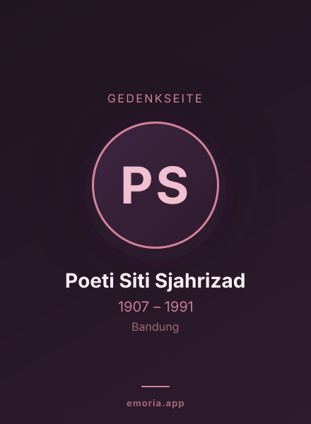 Gedenkportrait von Poeti Siti Sjahrizad