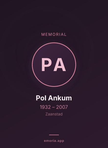 Memorial portrait of Pol Ankum