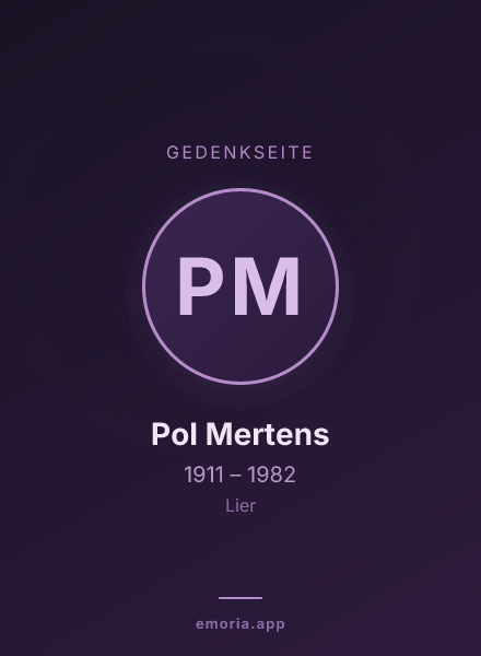Gedenkportrait von Pol Mertens