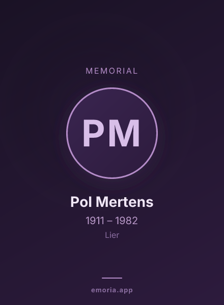 Memorial portrait of Pol Mertens