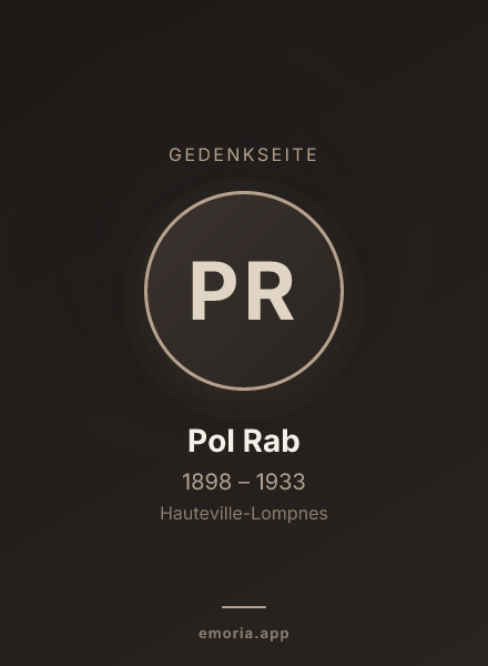Gedenkportrait von Pol Rab