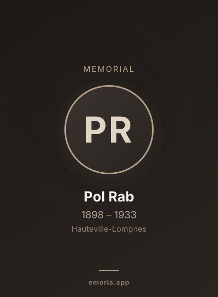 Memorial portrait of Pol Rab