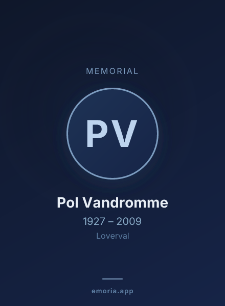 Memorial portrait of Pol Vandromme