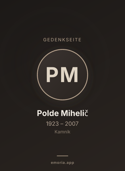 Gedenkportrait von Polde Mihelič