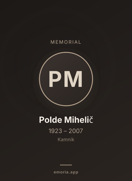 Memorial portrait of Polde Mihelič