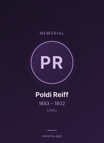 Memorial portrait of Poldi Reiff