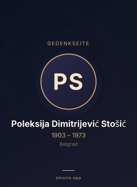 Gedenkportrait von Poleksija Dimitrijević Stošić