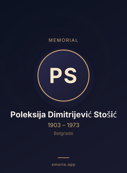 Memorial portrait of Poleksija Dimitrijević Stošić