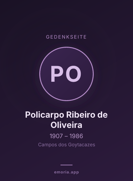 Gedenkportrait von Policarpo Ribeiro de Oliveira