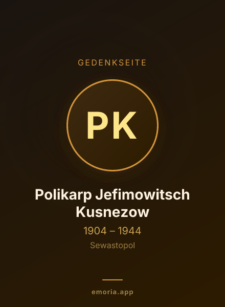 Gedenkportrait von Polikarp Jefimowitsch Kusnezow
