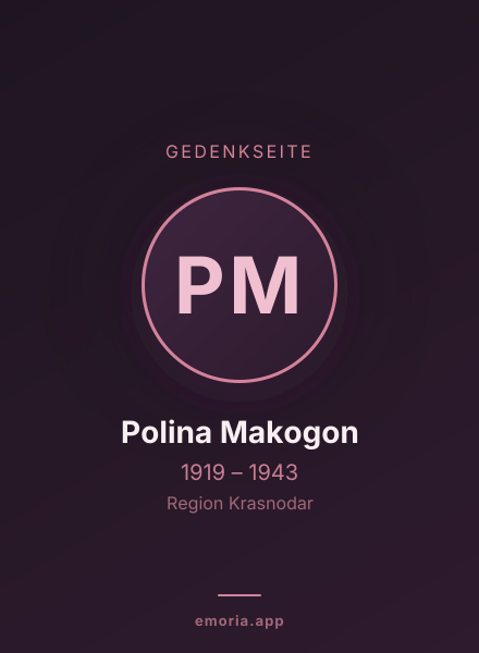 Gedenkportrait von Polina Makogon