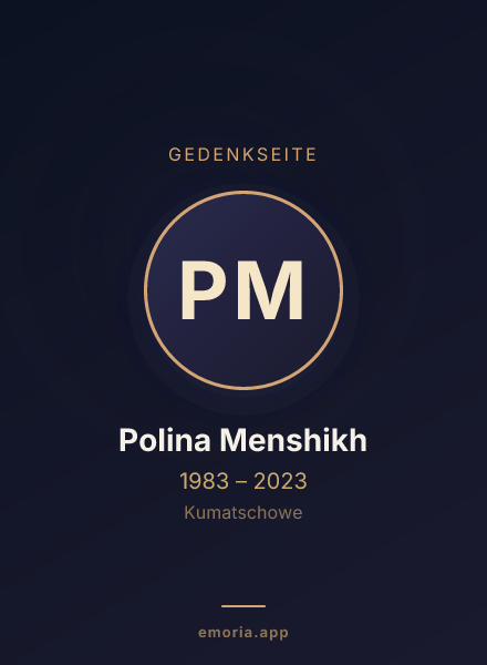 Gedenkportrait von Polina Menshikh
