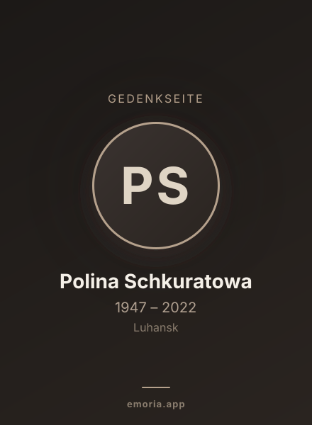 Gedenkportrait von Polina Schkuratowa