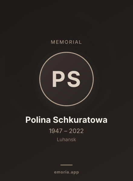 Memorial portrait of Polina Schkuratowa