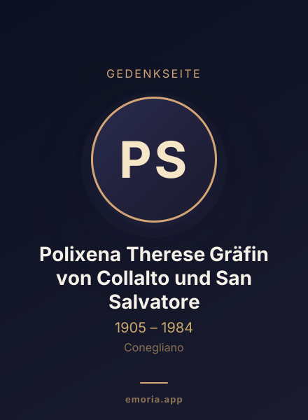 Gedenkportrait von Polixena Therese Gräfin von Collalto und San Salvatore