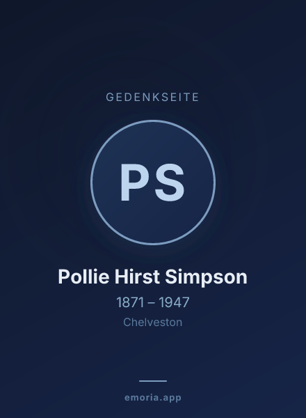 Gedenkportrait von Pollie Hirst Simpson
