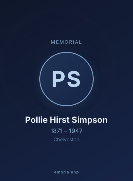 Memorial portrait of Pollie Hirst Simpson