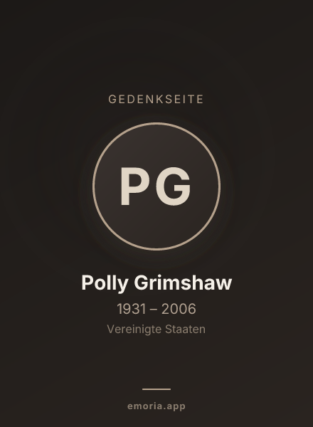 Gedenkportrait von Polly Grimshaw