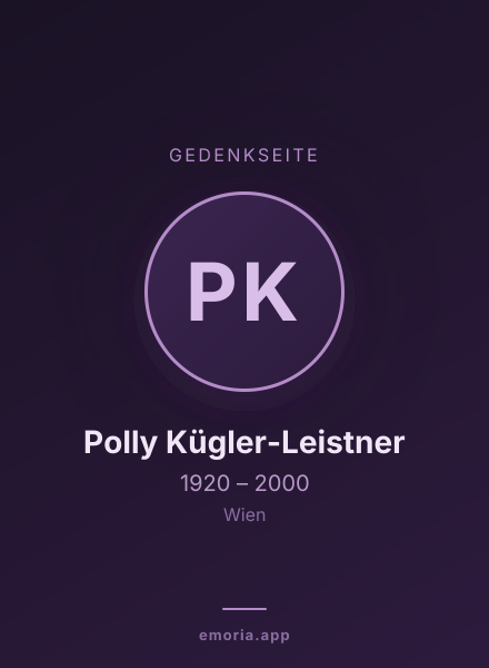 Gedenkportrait von Polly Kügler-Leistner