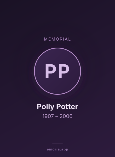 Memorial portrait of Polly Potter