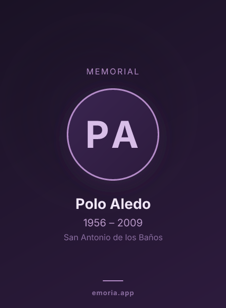 Memorial portrait of Polo Aledo