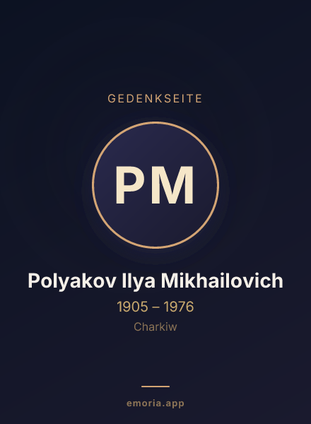 Gedenkportrait von Polyakov Ilya Mikhailovich