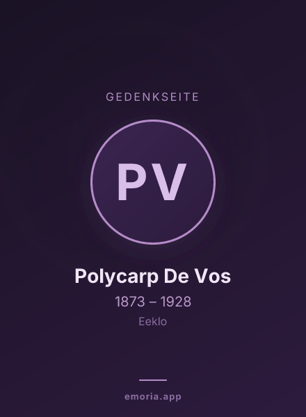 Gedenkportrait von Polycarp De Vos