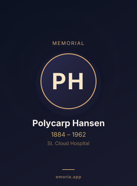 Memorial portrait of Polycarp Hansen