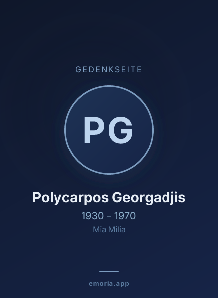 Gedenkportrait von Polycarpos Georgadjis